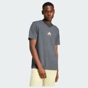 アディダス ラウンジ ピザグラフィック 半袖Tシャツ - グレー