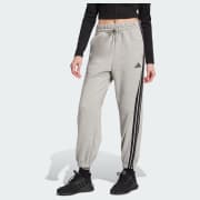 Essentials 3-Stripes Fleece Loose-Fit Pants