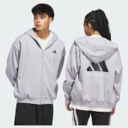 adidas Basketball Full-Zip Hoodie (Gender Neutral) - Grey | Free