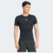 adidas Techfit Compression Training Tee - Black | Free