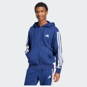 adidas Essentials 3-Stripes Fleece Hoodie - Black | Free Shipping
