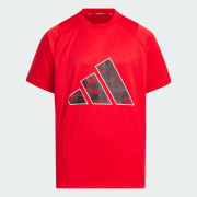 赤スウェットTシャツジャージ帽子にアディダスadidasスニーカー アディダス キッズ エッセンシャルズ 3バー カモ柄 半袖Tシャツ