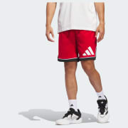 adidas Basketball Badge of Sport Shorts - Red | Free