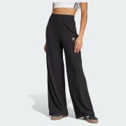 adidas Essentials Wide Rib Pants - Black | adidas UK