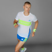 adidas Adizero Retro Running Tee - White | Free Shipping