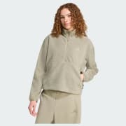 adidas City Tech High Pile Fleece Half-Zip Ceket - Yeşil | adidas