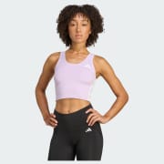 adidas Train Essentials 3-Stripes Crop Tank Top - White