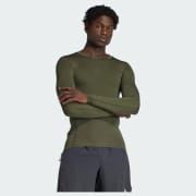 adidas Techfit Compression Training Long Sleeve Tee - Green | Free