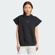 adidas Soft Lux Loose Sleeveless Hoodie - Beige | Free