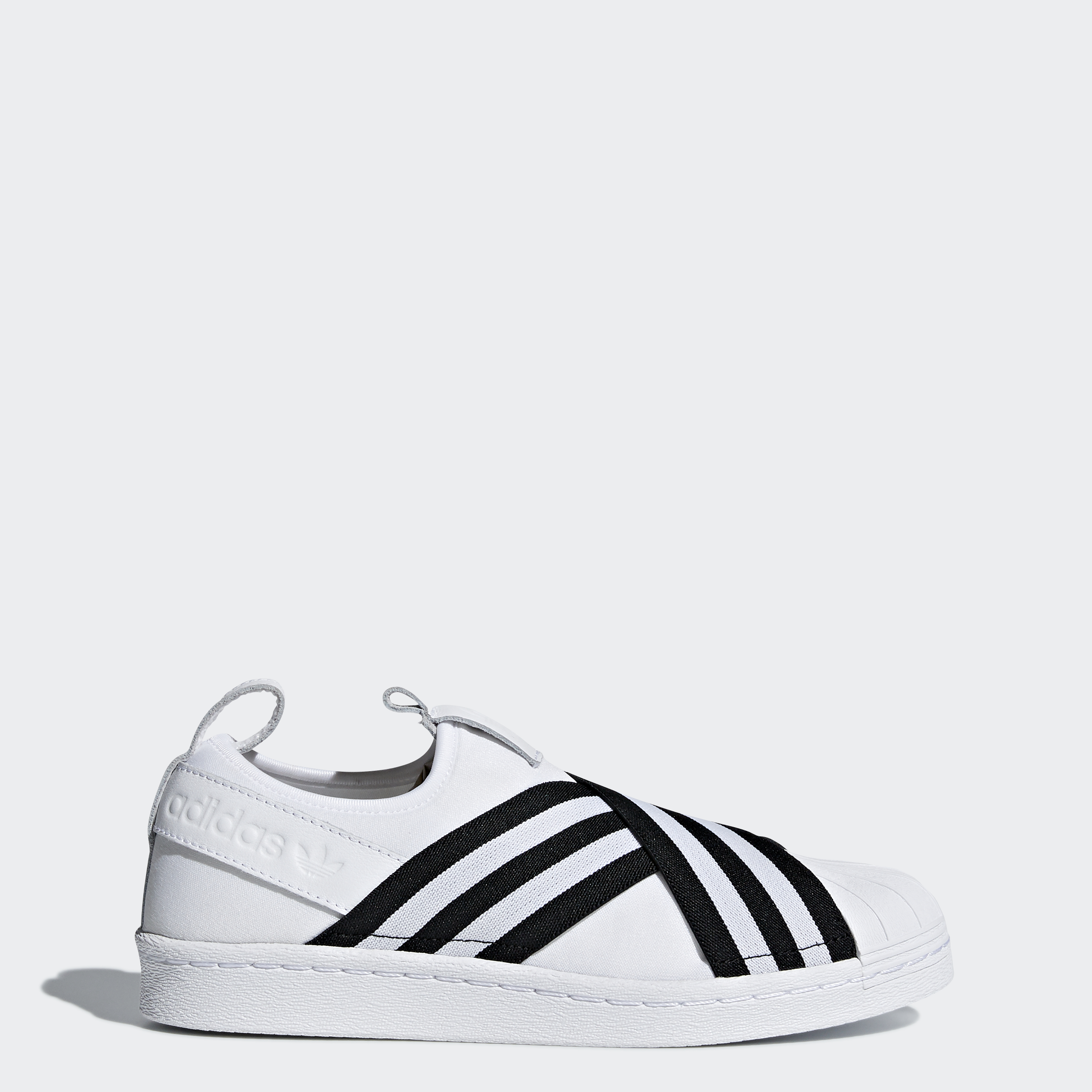 adidas superstar slip on womens black and white