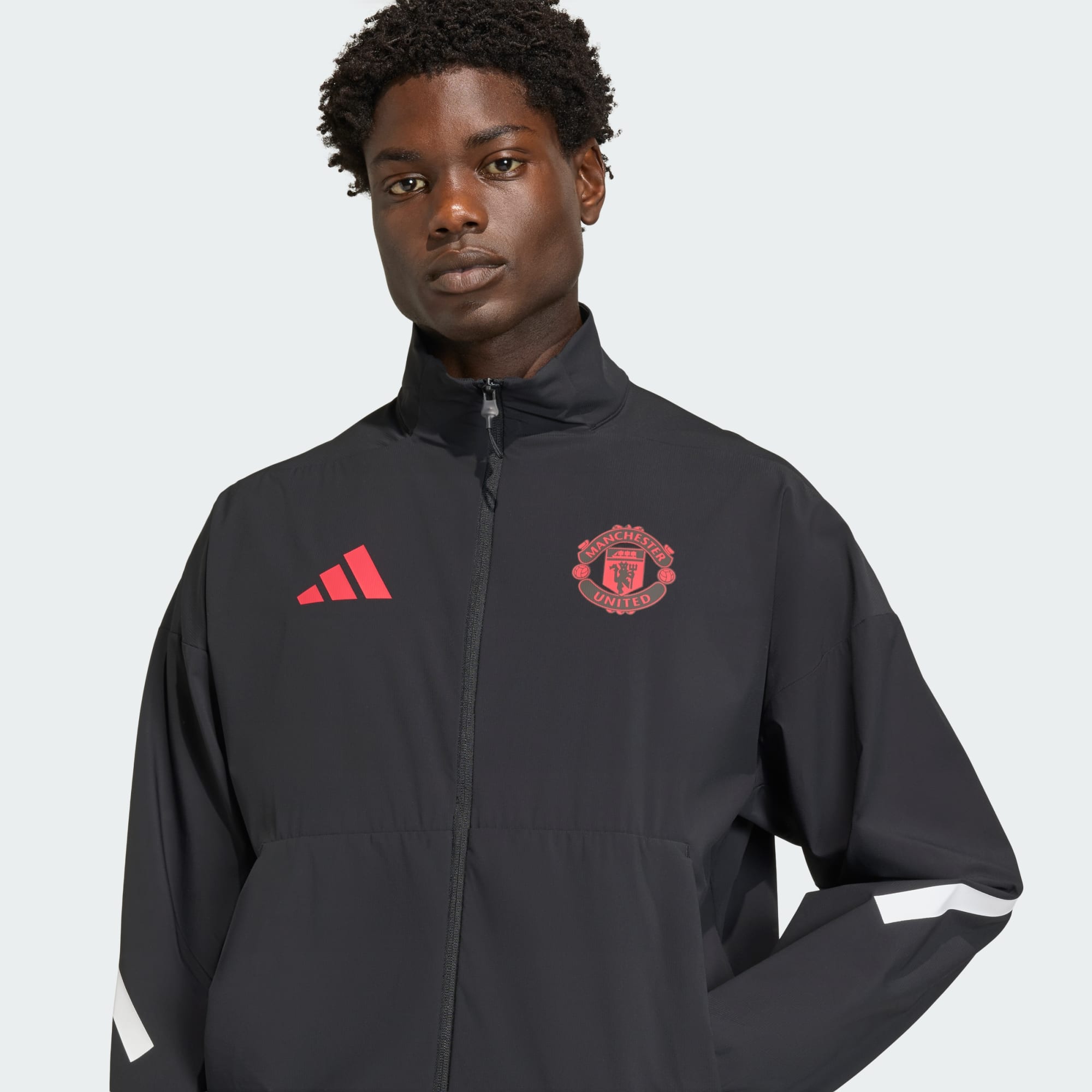 adidas マンチェスターユナイテッド　ジャージ　ブラック 2xo adidas Manchester United Z.N.E. Anthem Jacket N/A - Black | Free