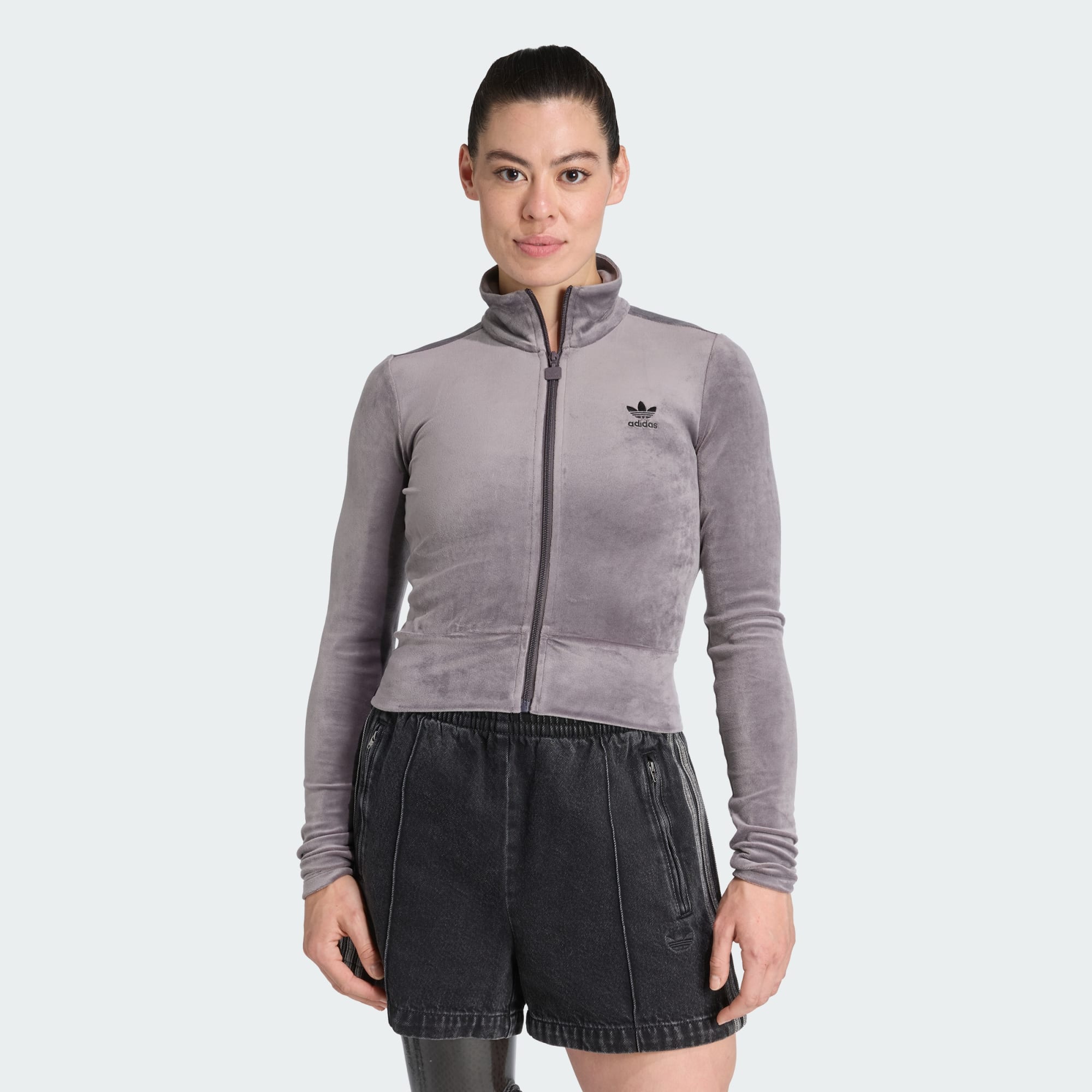 Essentials Velvet Fitted Track Top