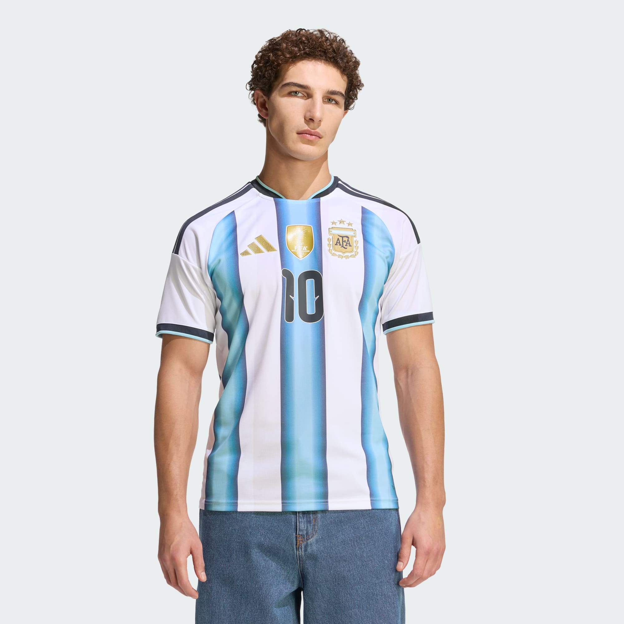 Argentina 26 Home Messi Jersey