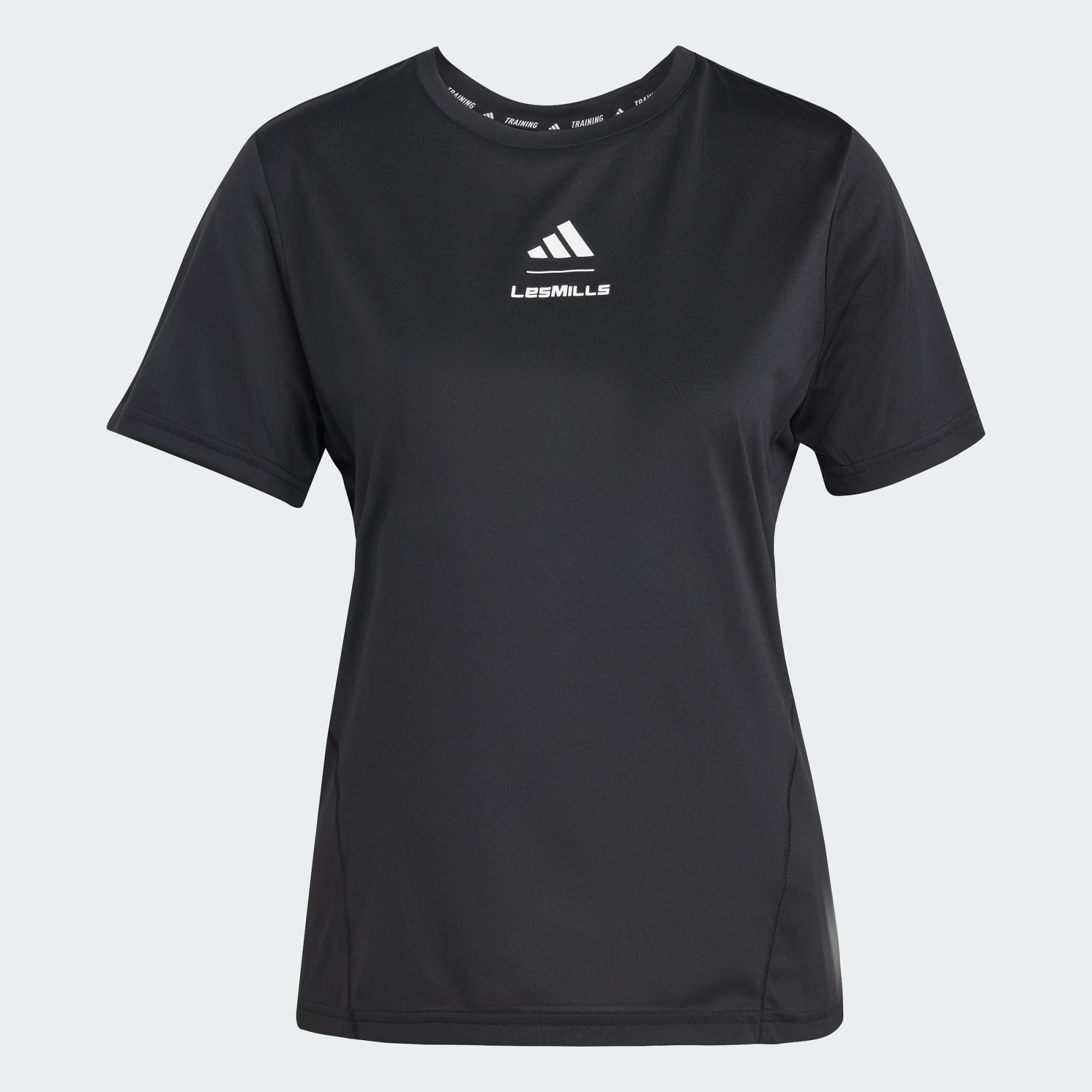 T shirt Les Mills Graphic Nero JJ1431 01 laydown