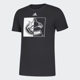 Adidas Canucks Black White Tonal Logo Tee White Adidas Canada