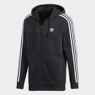 adidas 3 stripe hoodie black