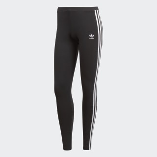 adidas originals 3 stripe leggings black