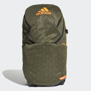 orange and black adidas backpack