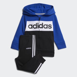 adidas Cotton Fleece Jacket and Jogger Set - Red