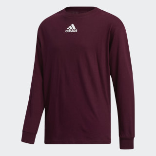 adidas Y LS AMPLIFIER TEE -TEAM - Burgundy