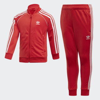 adidas tracksuit red white
