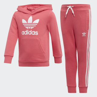 adidas trefoil hoodie set pink