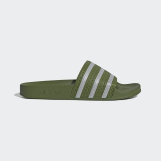 green adidas flip flops