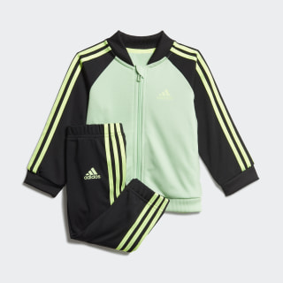 adidas tracksuit black with green stripes