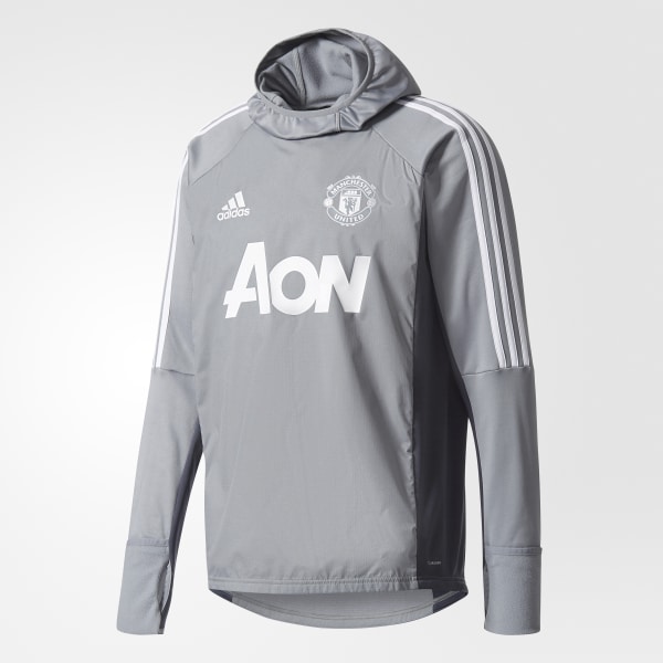Sudadera con capucha Manchester United Warm Grey/Night Grey/White BS4367