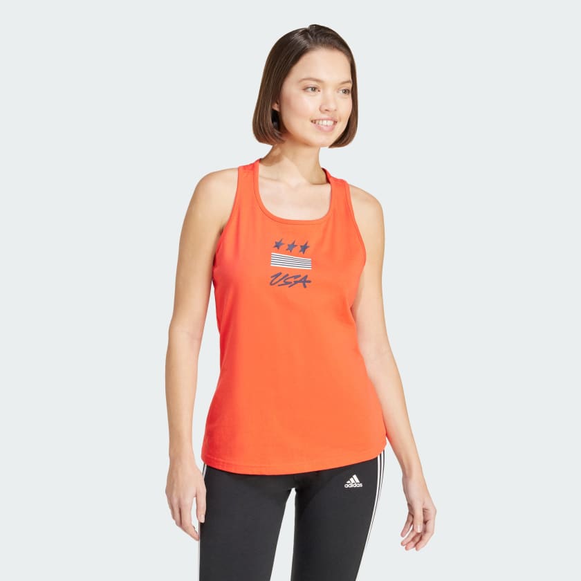 Adidas orange tank top online