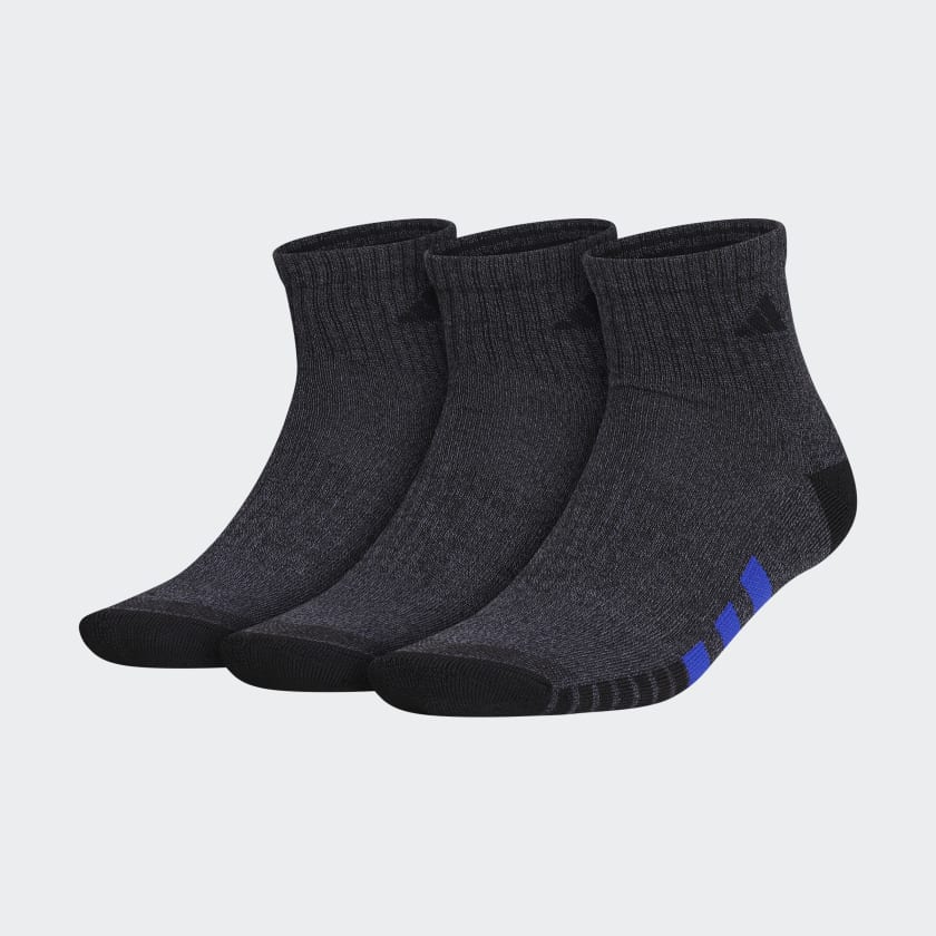 adidas Cushioned Color Quarter Socks 3 Pairs - Black | Men's Training ...