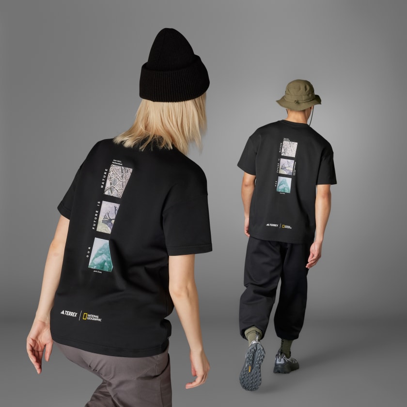 adidas National Geographic Graphics Short Sleeve T Shirt Gender Neutral Black adidas UK