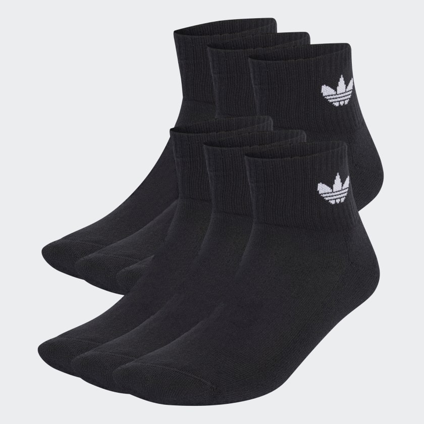 adidas Mid Ankle Socks 6 Pairs - Black | adidas UK