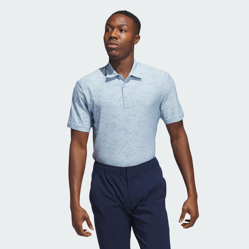 adidas Textured Jacquard Golf Polo Shirt - Blue | adidas India