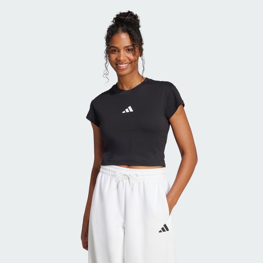 adidas Future Icons Small Logo Baby Tee - Black | adidas Vietnam