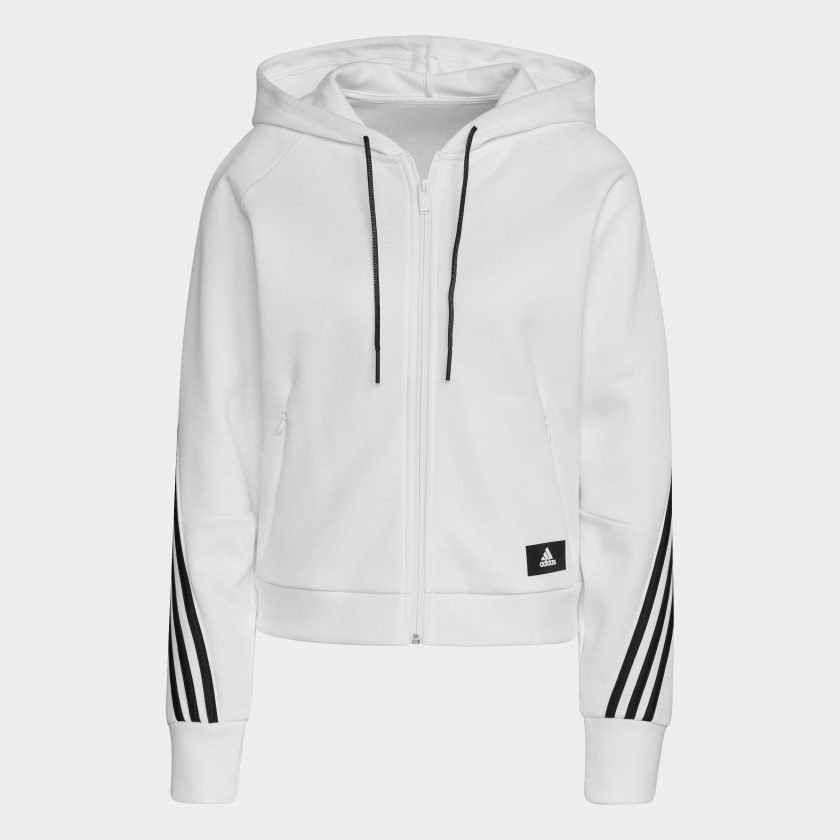 adidas Sportswear Wrapped 3-Stripes Full-Zip Hoodie - White | adidas  Australia
