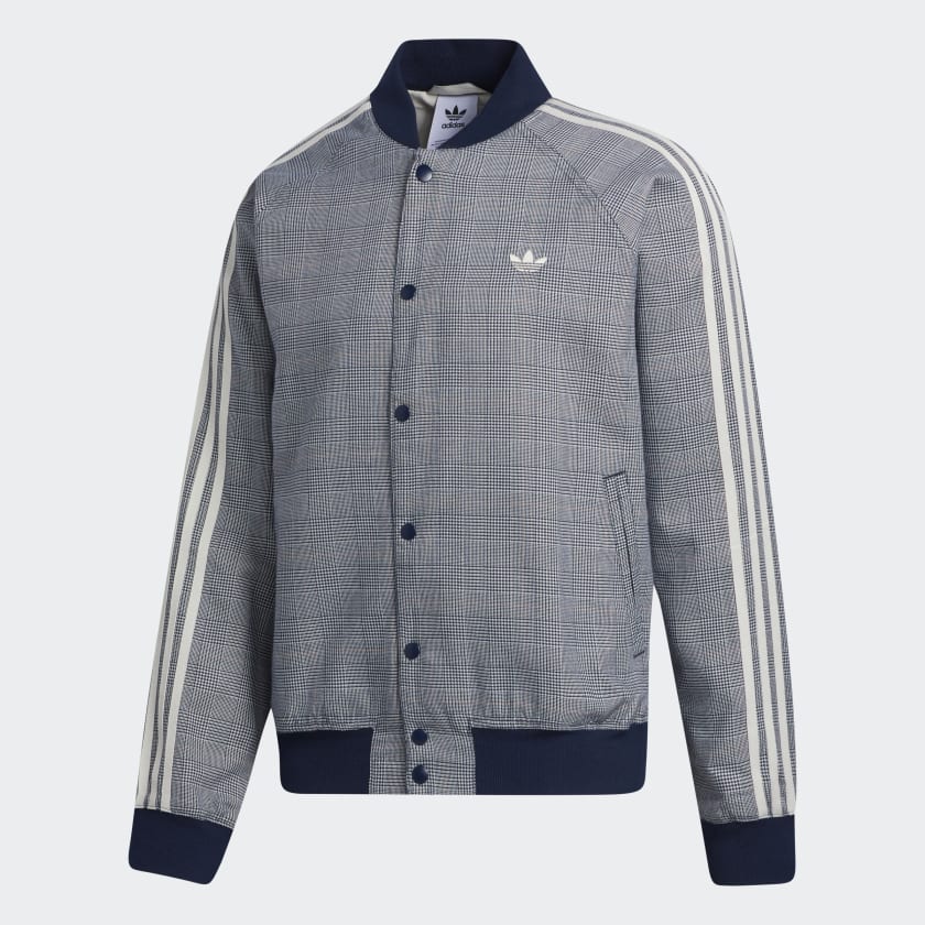 adidas Plaid Track Jacket Gender Neutral Blue adidas Malaysia
