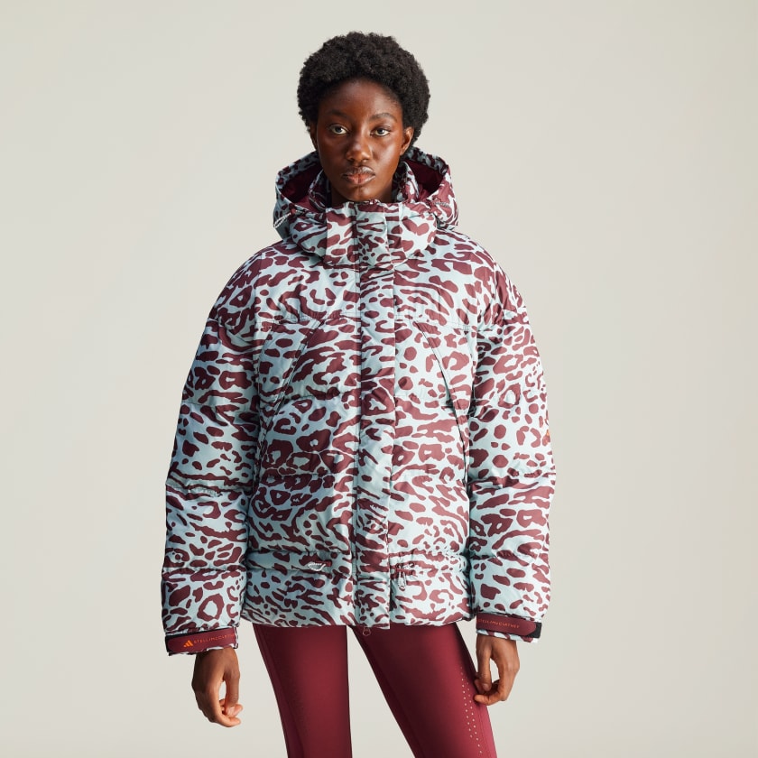 adidas by Stella McCartney TrueNature Printed Mid Length Padded Winter Jacket Green adidas UK