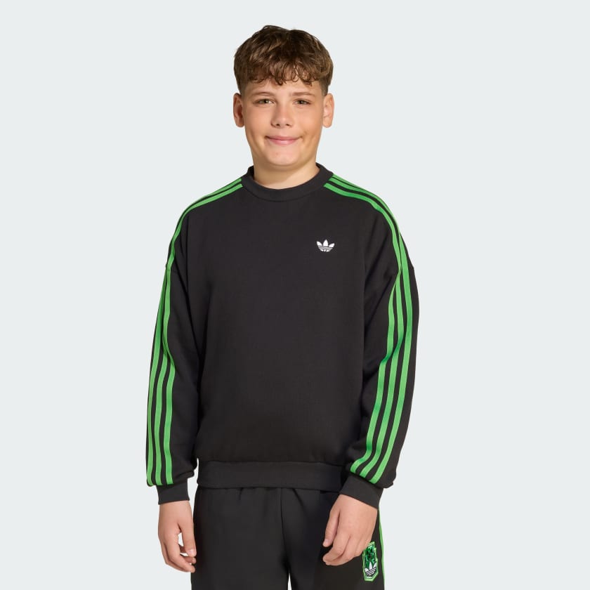 【adidas × Minecraft】限定コラボ★ベビークリーパー Tシャツ adidas Minecraft Crew Kids - Black | Free Shipping with