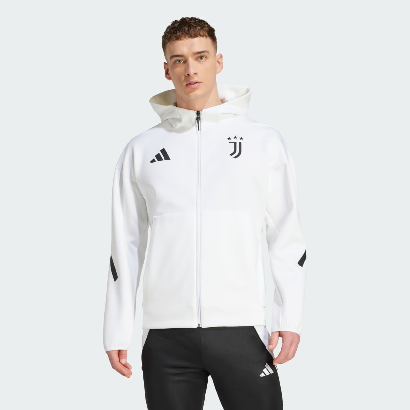 話題沸騰！ユベントス☆アディダスメンズJUVENTUS ANTHEM JACKET adidas Juventus ADIDAS Z.N.E. Anthem Jacket - White | Free