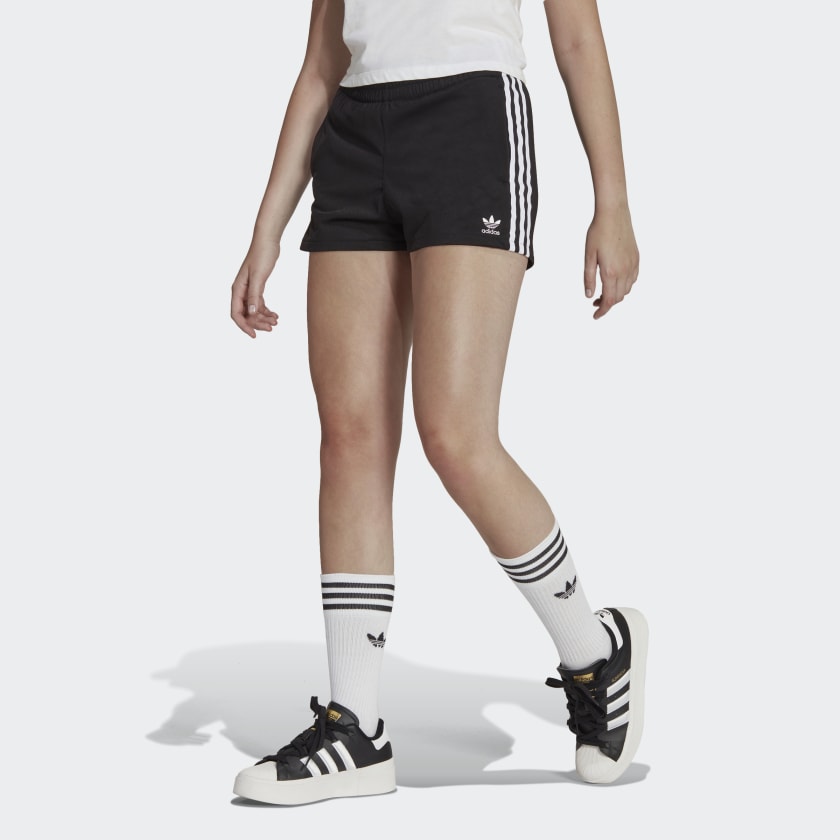 adidas Lace Trim 3-Stripes Shorts - Black