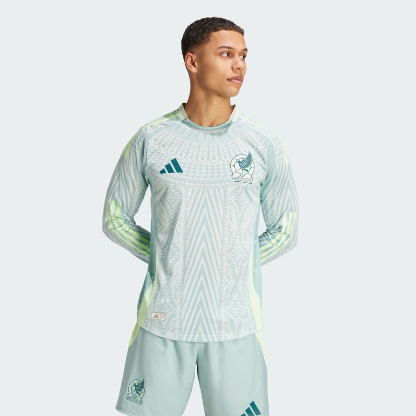 adidas Jersey Oficial de Visitante Seleccion Nacional de Mexico 24 Manga Larga Verde adidas Mexico