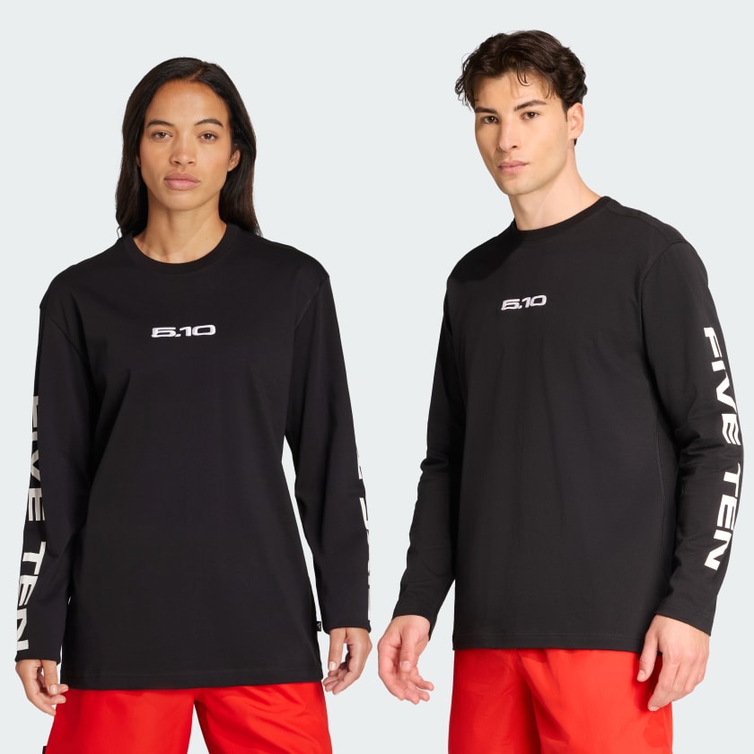 adidas Five Ten Logo Line Longsleeve Tee - Black | Free