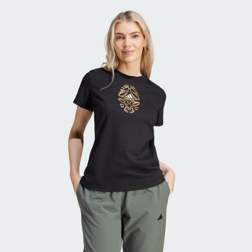 Camiseta Estampada Metallic Preto adidas adidas Brasil