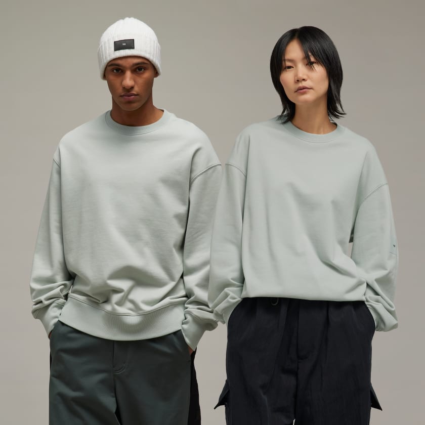 adidas Y-3 Organic Cotton Terry Crew Sweater - Grey | Unisex Lifestyle ...