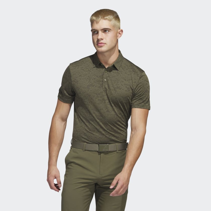 | Golf adidas Shirt | adidas Green - Jacquard Golf Polo Men\'s US Textured
