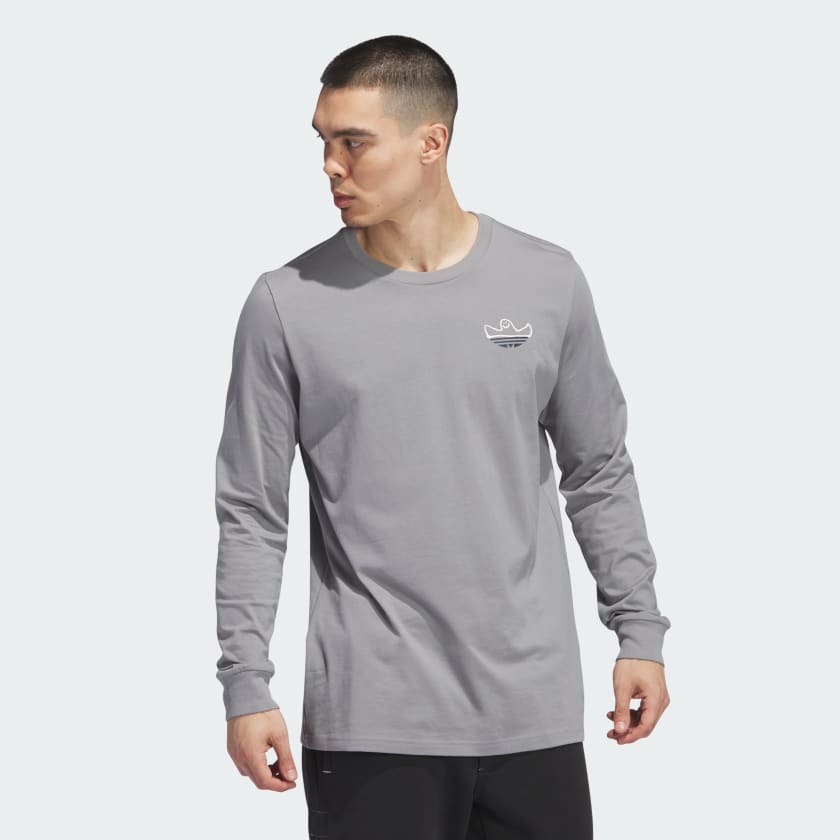 adidas Shmoofoil Split Long Sleeve Tee - Grey | adidas Canada