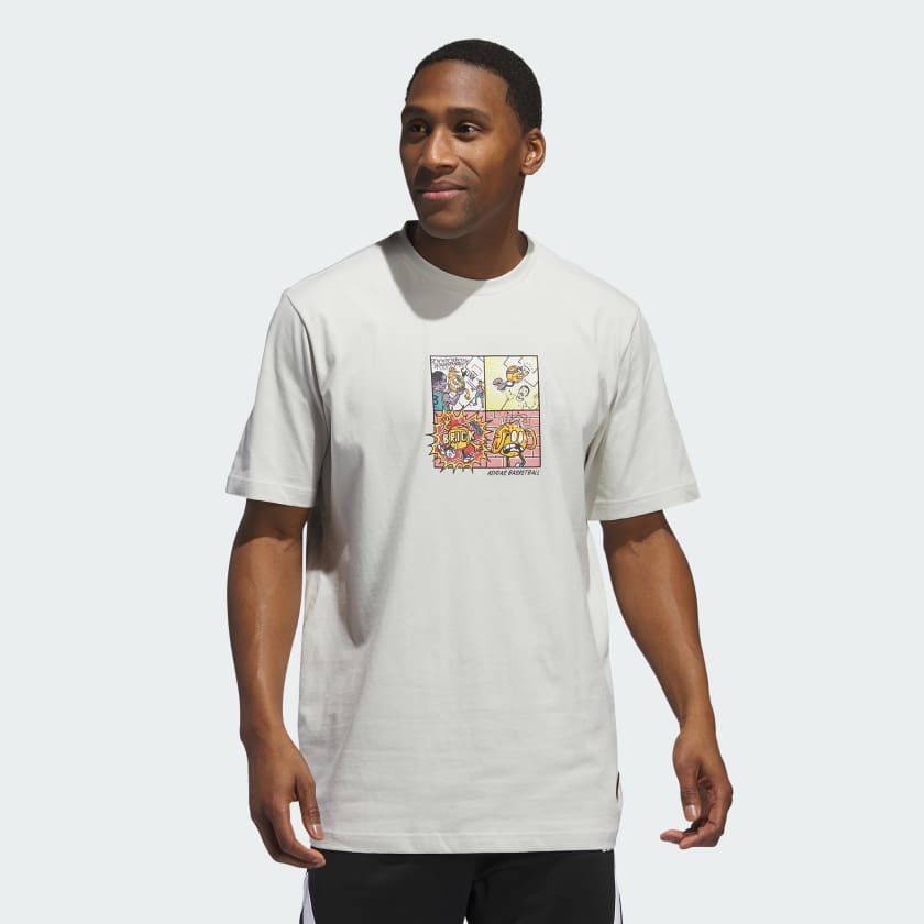 adidas Playera Lil Stripe Comic Estampada Gris adidas Mexico