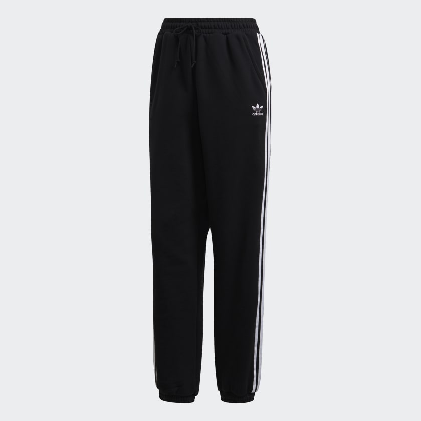 Black Running 3 Stripes Adidas Essentials Track Pant