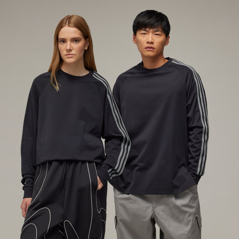 Adidas 3 stripes ls tee sale